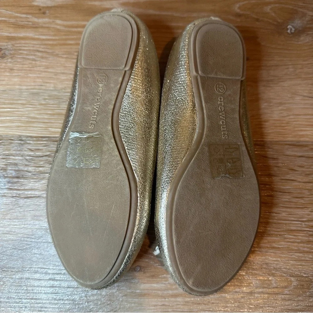 Crewcuts Toddler Girls Size 12 Metallic Gold Ballet Flats